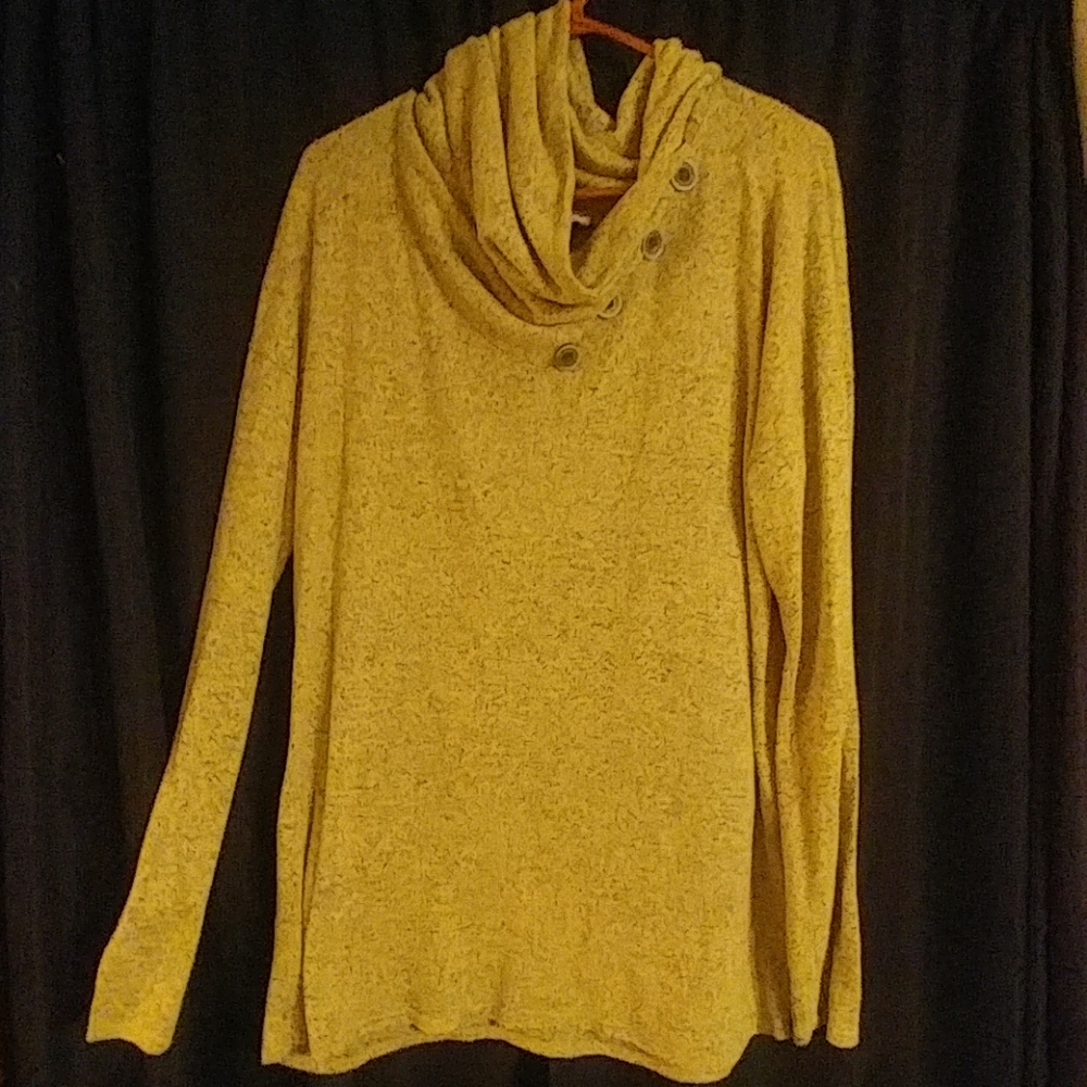 Mustard and black marled tunic shirt